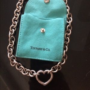 Tiffany open heart clasp 16” necklace
